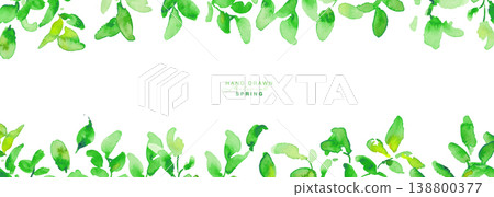 Watercolor painting. Watercolor-style illustration of fresh green leaves. Green leaf vector frame. Watercolor painting. Watercolor-style illustration of fresh green leaves. Green leaf vector frame. 138800377