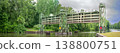 Counterweight of a lock and dam mechanical structure along the Erie Canal Trail outside of Rochester, NY 138800751