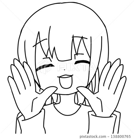 喊叫的人面帶微笑（無色版本） 138800765