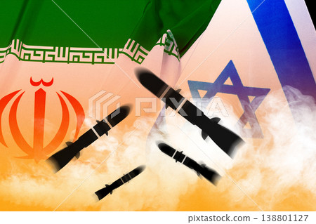 Iran USA conflict in 2026 with oil bomb launch and missile attacks in the Middle East Iran USA conflict in 2026 with oil bomb launch and missile attacks in the Middle East 138801127