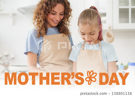 Happy Mother Day celebration on May 10 with mother and daughter cooking together Happy Mother Day celebration on May 10 with mother and daughter cooking together 138801138