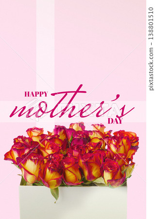 Celebrate Mother's Day on May 10 with flowers in a simple white box and pink background Celebrate Mother's Day on May 10 with flowers in a simple white box and pink background 138801510