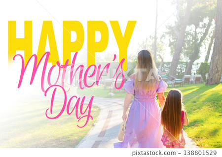 Happy Mother's Day celebration on May 10 with mother and daughter outdoors 138801529