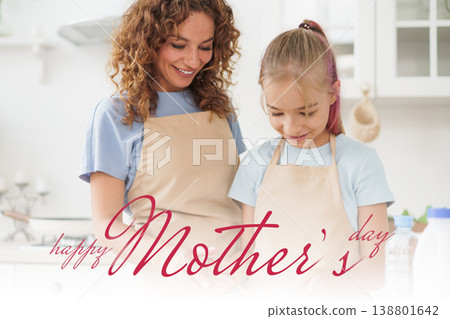 Mother and daughter bake together in the kitchen for Mother's Day celebration on 10 May Mother and daughter bake together in the kitchen for Mother's Day celebration on 10 May 138801642