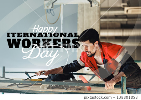 Celebration of international workers day at a construction site on May 1 Celebration of international workers day at a construction site on May 1 138801858