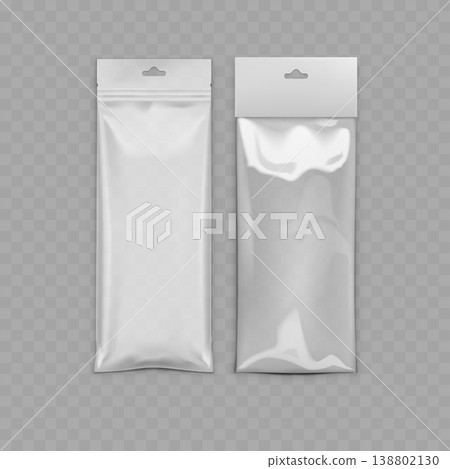 Realistic White Sachet and Wrapper Mockup Set. Vector Blank Stick Pack, Flow Pouch, and Candy Bar Packaging Templates. Realistic White Sachet and Wrapper Mockup Set. Vector Blank Stick Pack, Flow Pouch, and Candy Bar Packaging Templates. 138802130