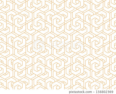 The geometric pattern with lines. Seamless vector background. White and golden texture. Graphic modern pattern. Simple lattice graphic design 138802369