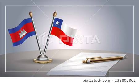 Small national flag of Colombia and Chile flag Relation, Template Vector Illustration Small national flag of Colombia and Chile flag Relation, Template Vector Illustration 138802862