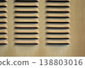 Industrial vent grid pattern close up beige metal texture abstract background modern architectural detail 138803016