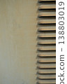 Minimal industrial wall with vent detail beige texture abstract architectural background modern design copy space 138803019