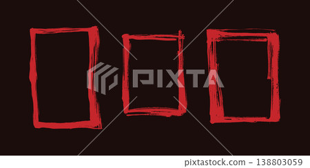 Abstract Red Brush Stroke Square Frames Vector 138803059