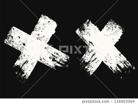 White Grunge Cross Brush Stroke Vector 138803064