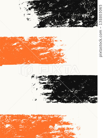 White, black and orange Grunge Brush Stroke Abstract Vector 138803065