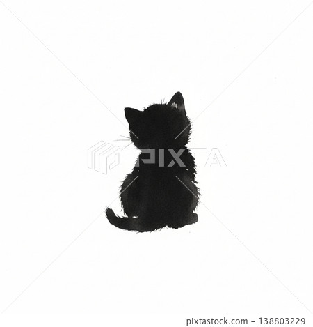 Back view of a black kitten 4 Back view of a black kitten 4 138803229