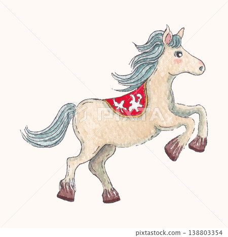 Horse watercolor design illustration Horse watercolor design illustration 138803354