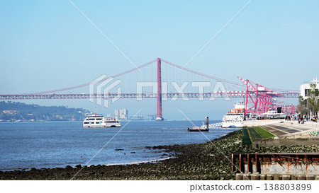 Sightseeing Boat on the Tagus River from Commerce Square, Lisbon 138803899