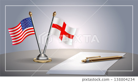 Small national flag of Colombia and England flag Relation, Template Vector Illustration 138804234