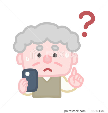 An elderly man who doesn't know how to use a smartphone An elderly man who doesn't know how to use a smartphone 138804380