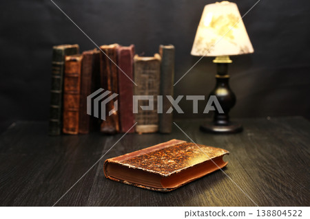 Old Books And Lamp 138804522