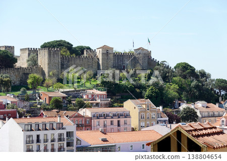 Historic Sao Jorge Castle Overlooking Lisbon Cityscape, Portugal 138804654
