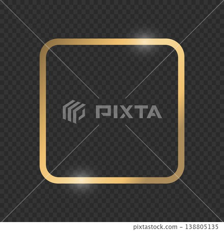 Golden Rounded Square Frame isolated Golden Rounded Square Frame isolated 138805135