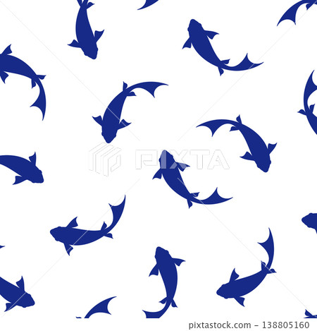 Abstract seamless pattern composed of fish, Abstract seamless pattern composed of fish, 138805160
