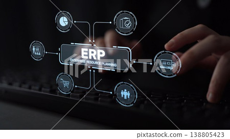 ERP System Dashboard for Enterprise Resource Planning and Business Muxer ERP System Dashboard for Enterprise Resource Planning and Business Muxer 138805423