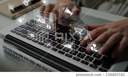 Online Ads Strategy and Digital Content Marketing for Business Growth Muxer 138805582