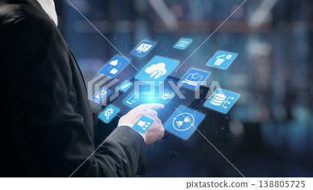 Data backup cloud system network connection concept Gist 138805725
