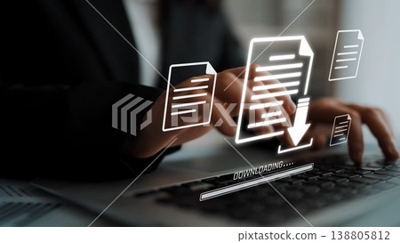 Digital Document Downloading Process Marrow 138805812
