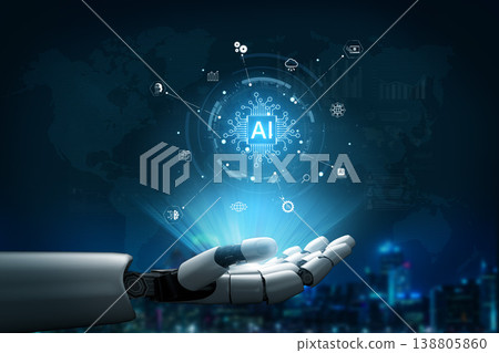 AI ecosystem connecting automation, cloud, analytics and innovation. Corpus AI ecosystem connecting automation, cloud, analytics and innovation. Corpus 138805860