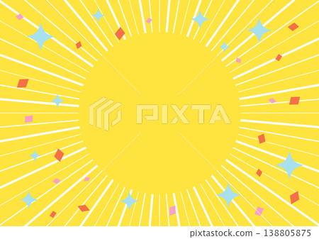 Pop art confetti and sunburst background - yellow Pop art confetti and sunburst background - yellow 138805875