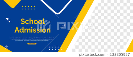 School Admission Announcement Banner Template for Enrollment, Registration and Back-to-School Promotion 138805937