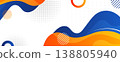 Modern banner background with abstract gradient curve and geometric elements. Vector illustration template. 138805940