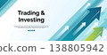 Modern banner background with abstract diagonal arrow. Vector illustration template. 138805942