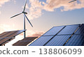 wind turbine and solar panal 138806099