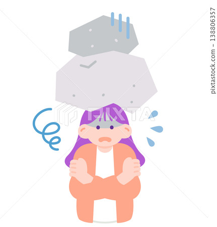 A woman who is on the verge of being crushed by the weight of responsibility and pressure. A woman who is on the verge of being crushed by the weight of responsibility and pressure. 138806357