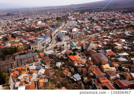 View from drone of Georgian town Telavi View from drone of Georgian town Telavi 138806467