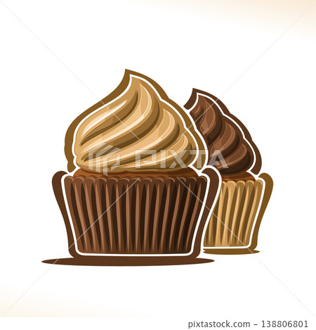 Vector illustration of Chocolate Cupcakes Vector illustration of Chocolate Cupcakes 138806801