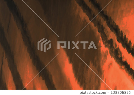 Traces airplane air trail jet line stripe sunset orange sky background Traces airplane air trail jet line stripe sunset orange sky background 138806855