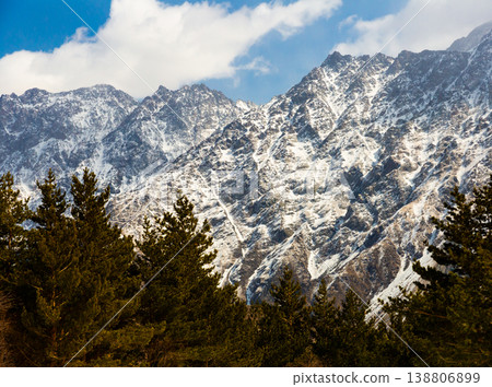 Picturesque mountain landscape with Greater Caucasus range 138806899