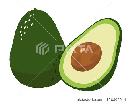 手繪風格可愛鱷梨 138806944