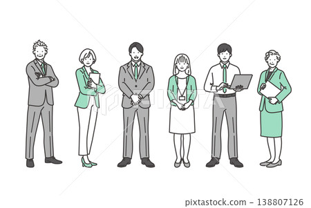 Vector full-body illustrations of business professionals of all ages. Vector full-body illustrations of business professionals of all ages. 138807126