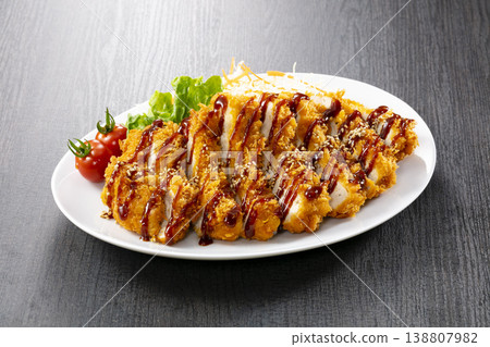 Chicken cutlet with sauce 138807982