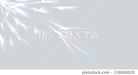 Prism light shadow blurred overlay effect, party disco ball reflections background. Vector abstract bg with light reflection patterns off a discoball. Rainbow hologram sparkling flare, leak overlay 138808020