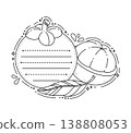 Natural mangosteen tropical fruit kids memo note template. Tropical fruit diary page vector label or memo note frame. Child scrapbook sticker or schedule list with mangosteen exotic fruit and leaf 138808053