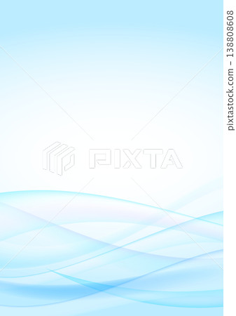 A transparent, smooth, curved abstract blue background and frame. 138808608