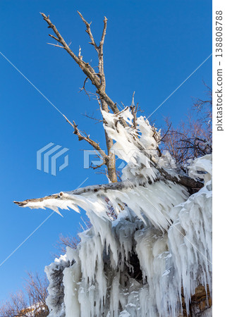 Icicles on the rocks 138808788