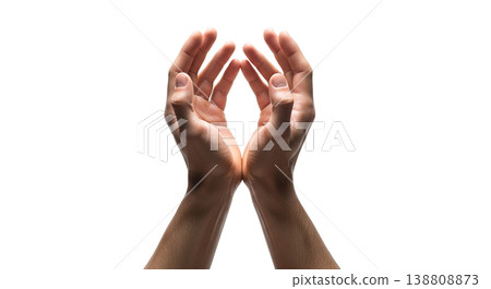 two open hands cupped together isolated white background gesture hope prayer receiving begging charity protection support help request asking giving concept two open hands cupped together isolated white background gesture hope prayer receiving begging charity protection support help request asking giving concept 138808873