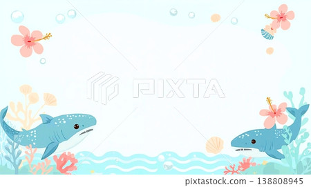 沖繩風格的柔和海洋背景素材 138808945